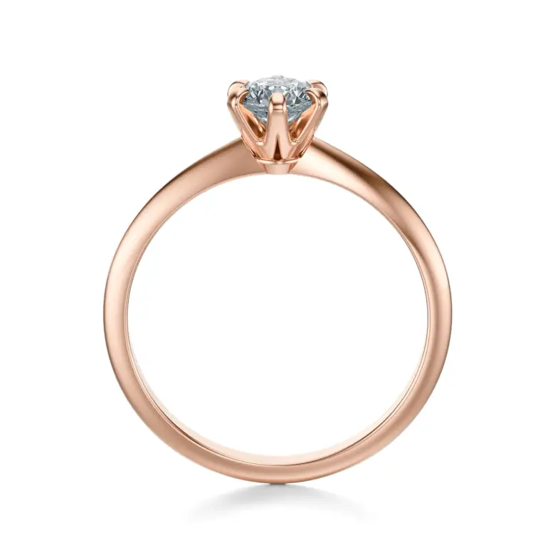 Pierścionek z dużym diamentem różowe złoto